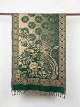 Woolen Green-Golden Stole for Girls and Women